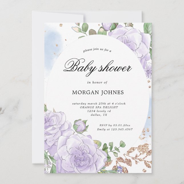 baby shower à ressort fleuri élégant Invitation (Devant)
