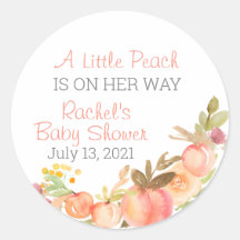 Baby shower À Thème Peach Favoriser Stickers
