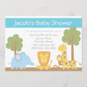 Baby shower à thème Safari Animals Invitation
