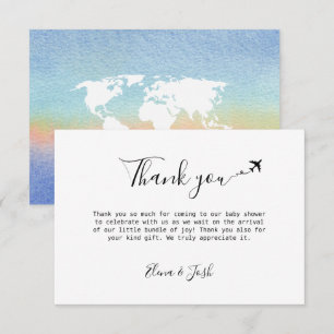 Baby shower à thème Voyage Cute Flat Carte de reme
