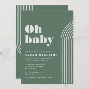 Baby shower Abstrait rétro   Invitation