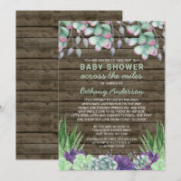 Baby Shower Across the Miles Rustic Succulents