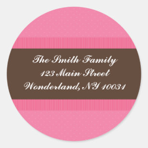 Baby Shower Address Label - Pink and Brown
