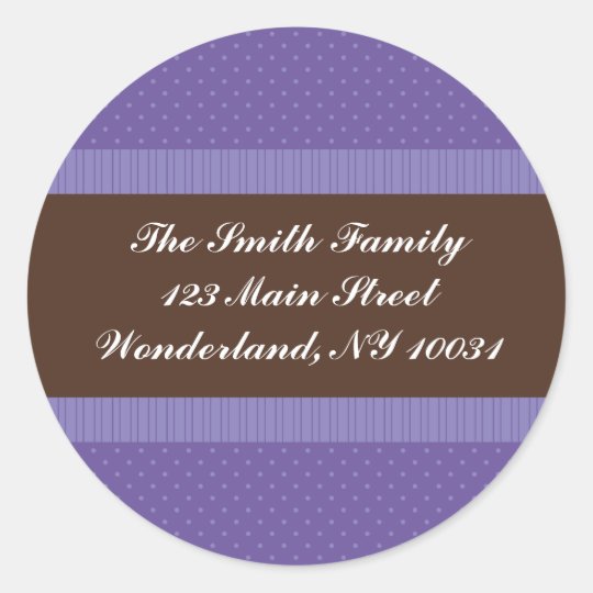 Baby Shower Address Label - Purple and Brown