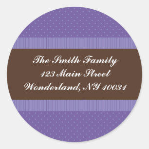 Baby Shower Address Label - Purple and Brown