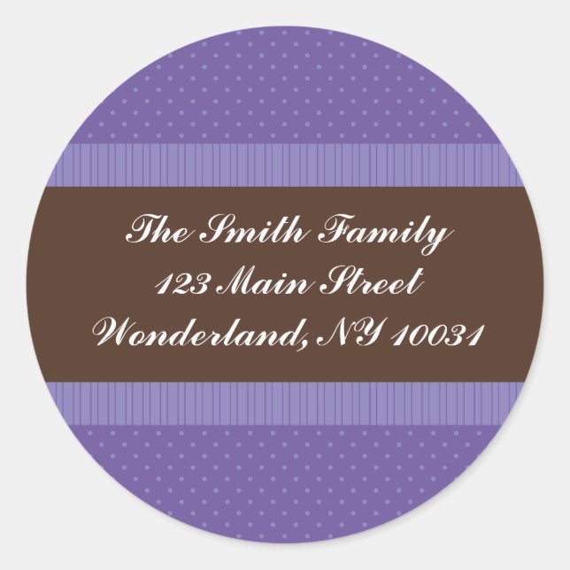 Baby Shower Address Label - Purple and Brown (Front)