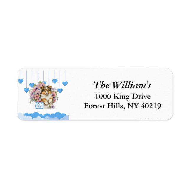 Baby Shower Address Labels, Personalized Address  (Front)