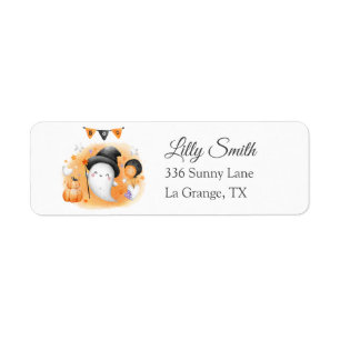 Baby shower Adresse de retour Label Little Boo Gho
