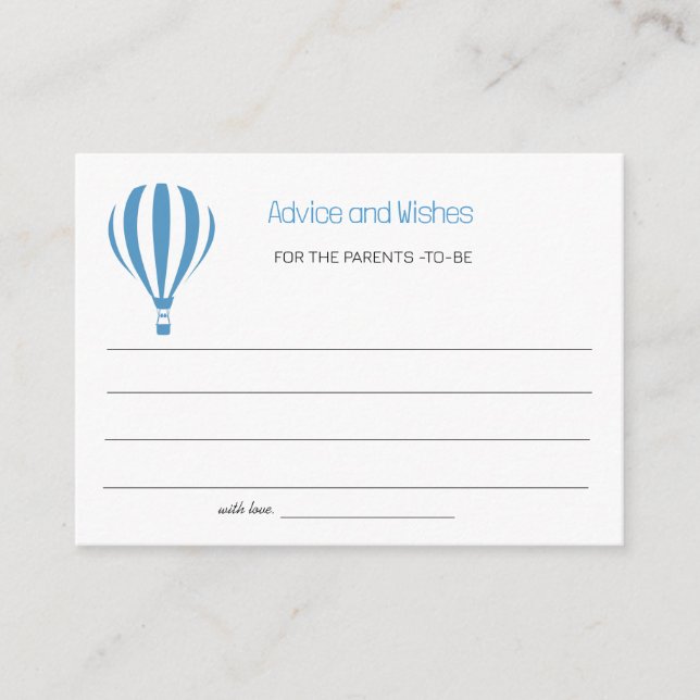 Baby Shower Advice and Wishes For Parents to be  Enclosure Card (Front)