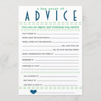 Baby Shower Advice Card