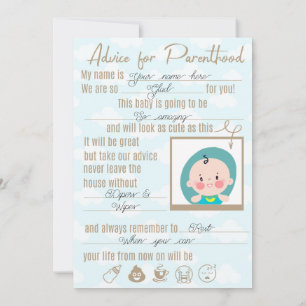 Baby shower advice  card