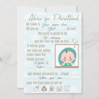 Baby shower advice  card