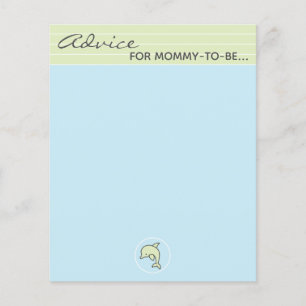 Baby Shower Advice Card "Blue/Green Dolphin"