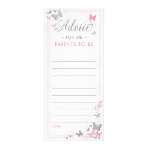 Baby Shower Advice Card, Butterfly Rack Card