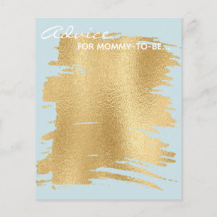 Baby Shower Advice Card "Classic Gold/Blue"