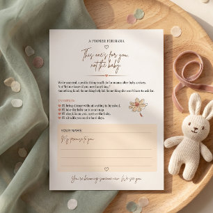 Baby Shower Advice Card for Mom to Be A Promise fo