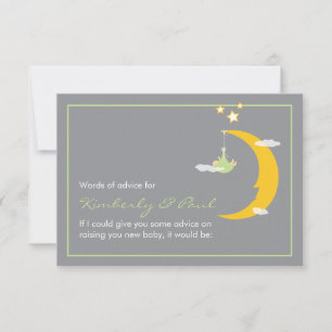 Baby Shower Advice Card Moon and Stars