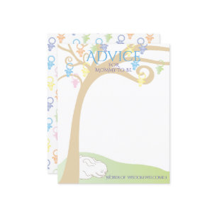 Baby Shower Advice Card Paci Bunny