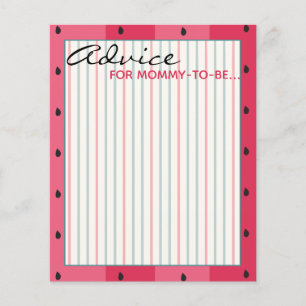 Baby Shower Advice Card "Umbrella Watermelon"