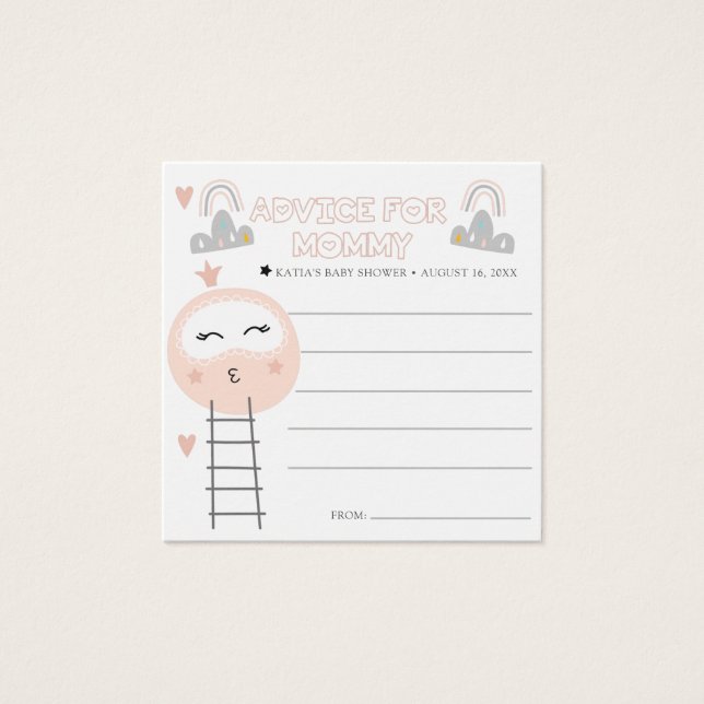 Baby Shower Advice Cards | Pathway to the Moon (Front)