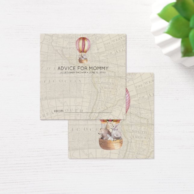 Baby Shower Advice Cards | Rose Hot Air Balloon (Desk)