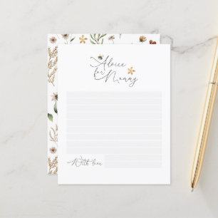 Baby shower advice for mommy modern bee wildflower