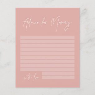 Baby shower advice for mommy modern girly pink