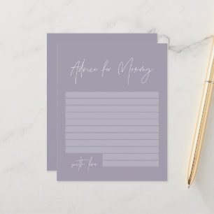 Baby shower advice for mommy modern lilac purple