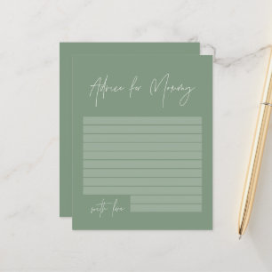 Baby shower advice for mommy modern sage green