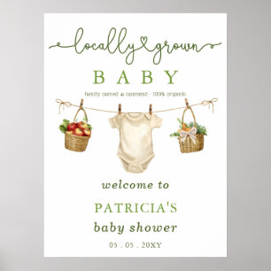 Baby shower agricole Affiche de bienvenue