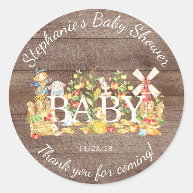 Baby shower agricole Favoriser Sticker (Devant)