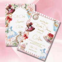 Baby Shower Alice In Wonderland Pink Floral