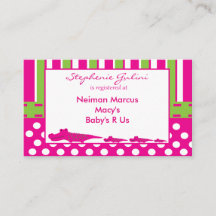 Baby Shower Alligator Registration Card