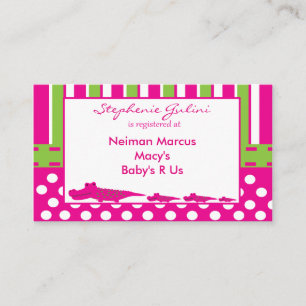 Baby Shower Alligator Registration Card