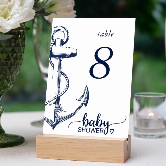 Baby shower Ancre nautique Numéro de table (Créateur téléchargé)