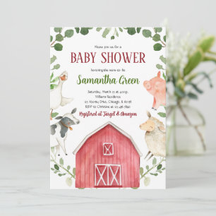 Baby shower Animaux de ferme Invitation