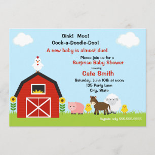 Baby shower Animaux de ferme Invitation