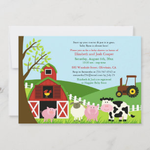 Baby shower Animaux de ferme Invitation