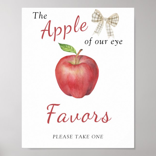 Baby shower Apple - Affiche Faveurs (Devant)