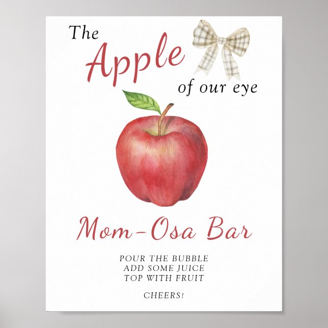 Baby shower Apple - Poster de bar Maman-Osa (Devant)