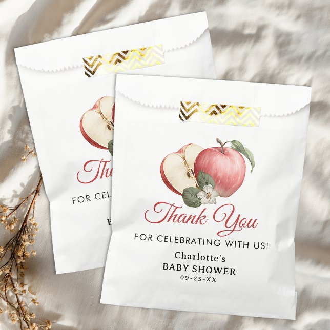 Baby shower Apple rustique Favoriser les sacs (Apple Themed Favor Bag)