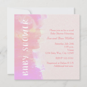 BABY SHOWER Aquarelle Tropical Pink Invitation