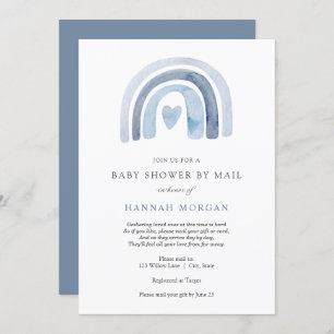 Baby shower arc-en-ciel bleu par invitation par co
