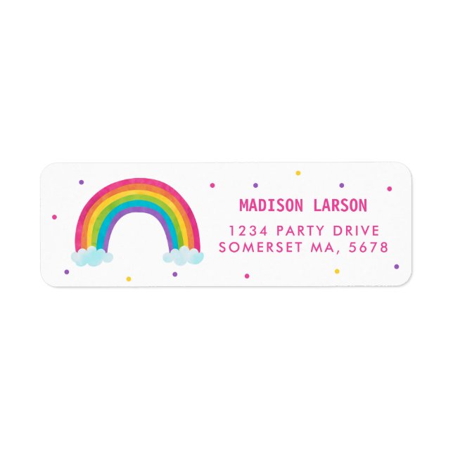 Baby shower arc-en-ciel lumineux Adresse de retour (Devant)