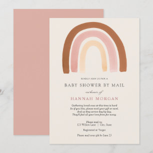 Baby shower arc-en-ciel rose par invitation par co