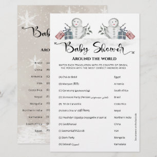 Baby Shower Around the World Snowman Baby Shower