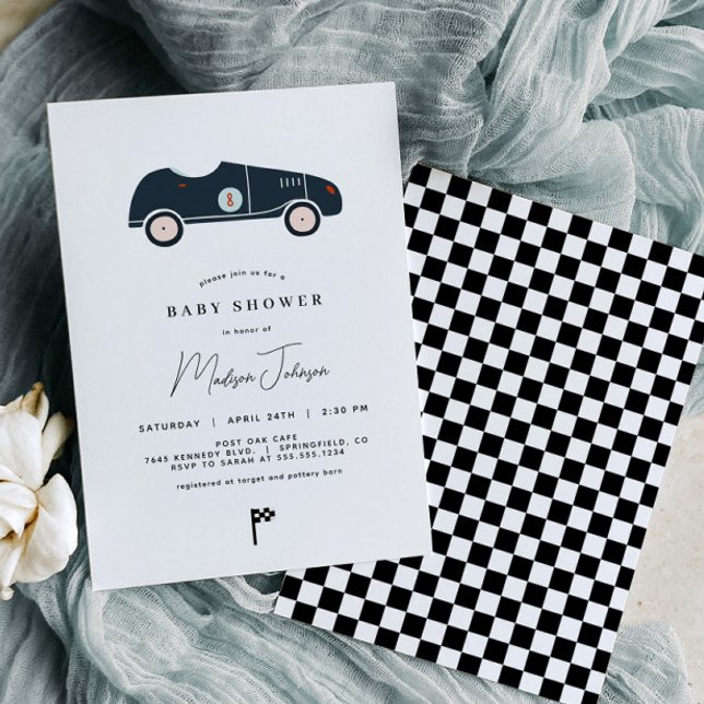 Baby shower automobile course Invitation (Créateur téléchargé)