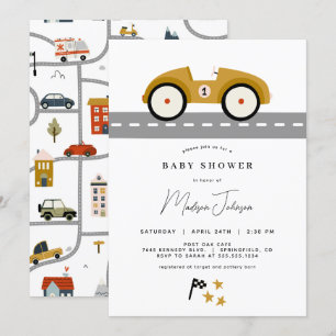Baby shower automobile course Invitation