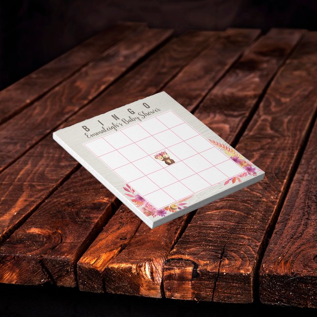 Baby Shower Autumn Forest Animal Bingo Game Notepad (Creator Uploaded)