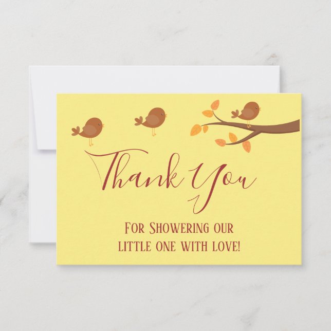 Baby Shower Autumn Thank You Card (Front)